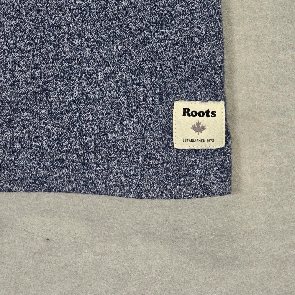 Roots Cooper Beaver Heathered Blue Shirt Logos Canada Vancouver EUC Size S/P - Picture 5 of 11